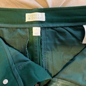 Market and Spruce green stretch trousers